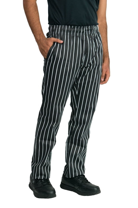 Modern Fit Chef Pants with Zipper Fly, Chalkstripe, Medium