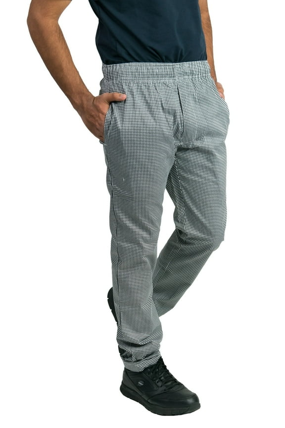 Modern Fit Chef Pants with Zipper Fly, Houndstooth, 3X-Large