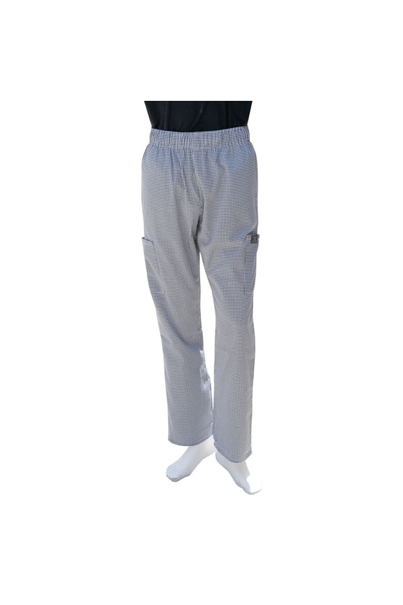 Modern Fit Unisex Cargo Chef Pants, Elastic Waist, Houndstooth, 4X-Large