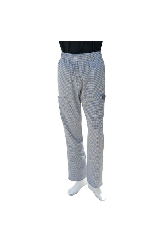 Modern Fit Unisex Cargo Chef Pants, Elastic Waist, Houndstooth, 5XL