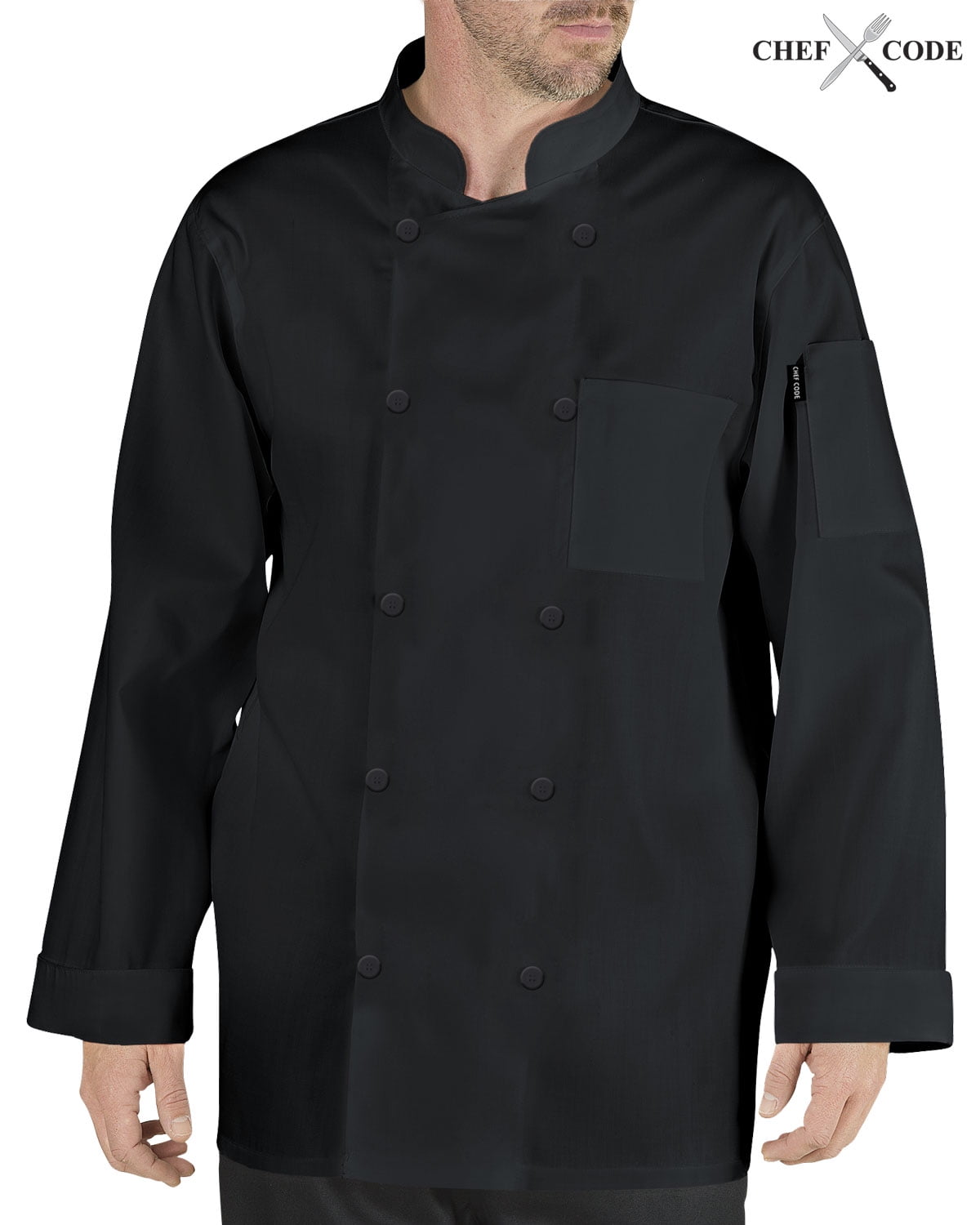 Chef Coder Chef Code Stephano Classic Chef Coat, Black, XL - Walmart.com