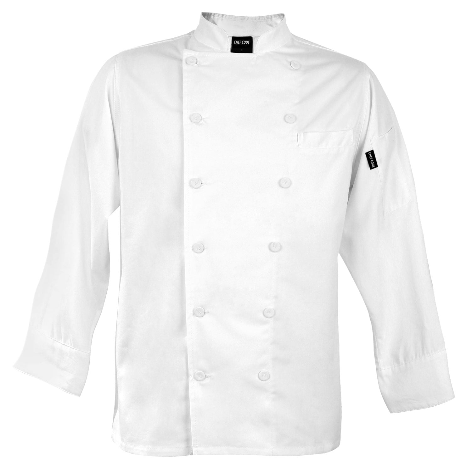 Chef Code Tailored Slim Fit Executive Unisex Chef Coat, White, 5XL