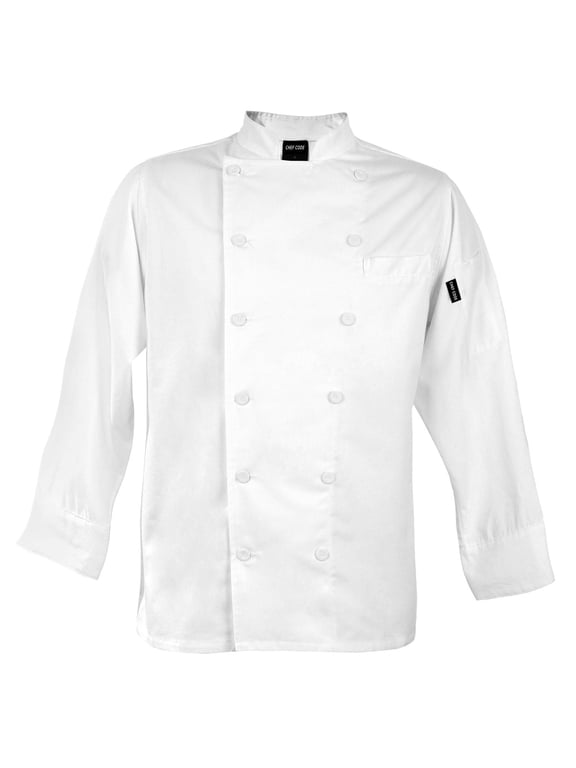 Tailored Slim Fit Executive Unisex Chef Coat, White, XL
