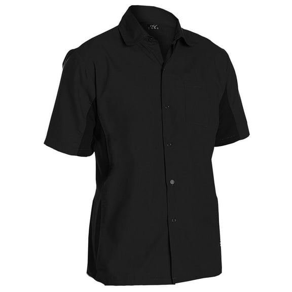 Chef Code Utility Work Shirt with Button Front and Vent Side Panels, Black, 2XL