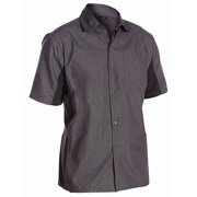 Chef Code Utility Work Shirt with Button Front and Vent Side Panels, Charcoal, XS