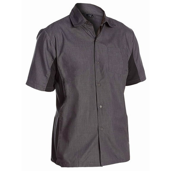 Chef Code Utility Work Shirt with Button Front and Vent Side Panels, Charcoal, XS
