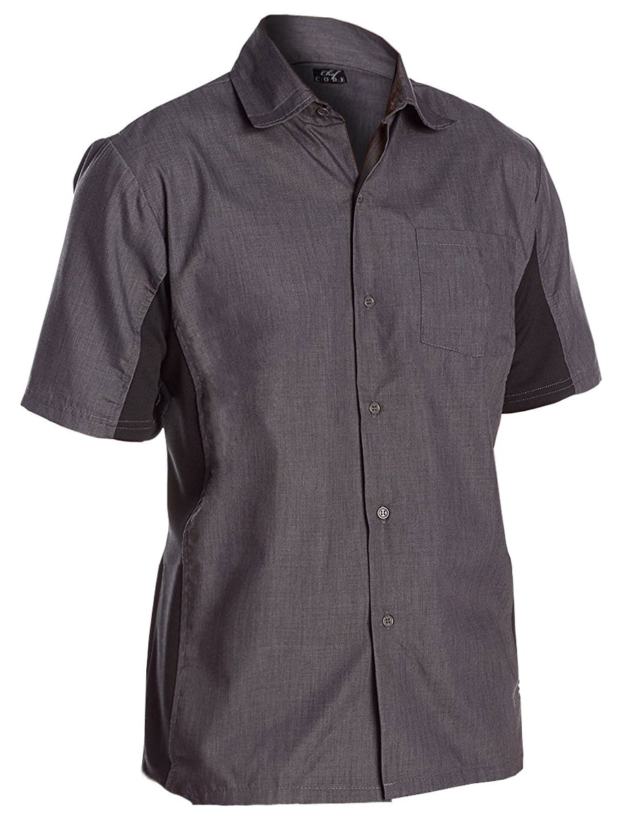 Toptie Short-Sleeve Work Shirt Straight Collar Utility