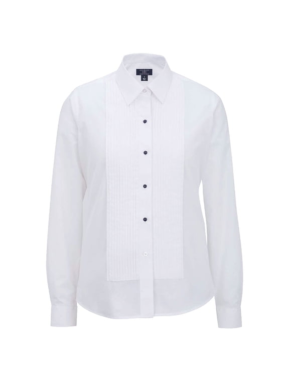 Women's Tuxedo Shirt With 1/4" Pleats and Point Collar