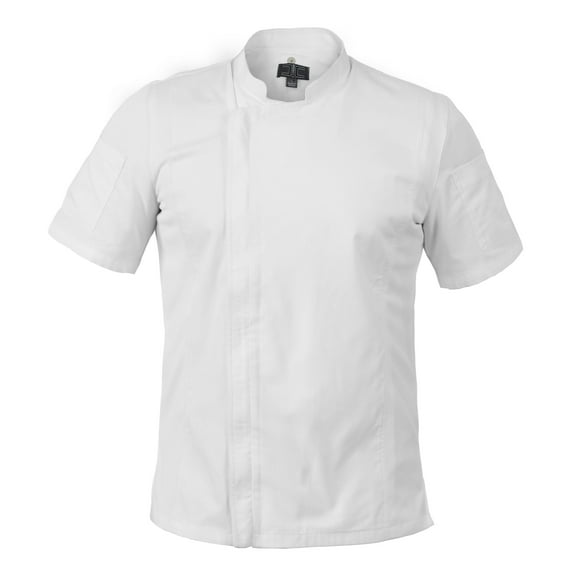 Chef Code Zip Front Cool Breeze Chef Coat, White, L