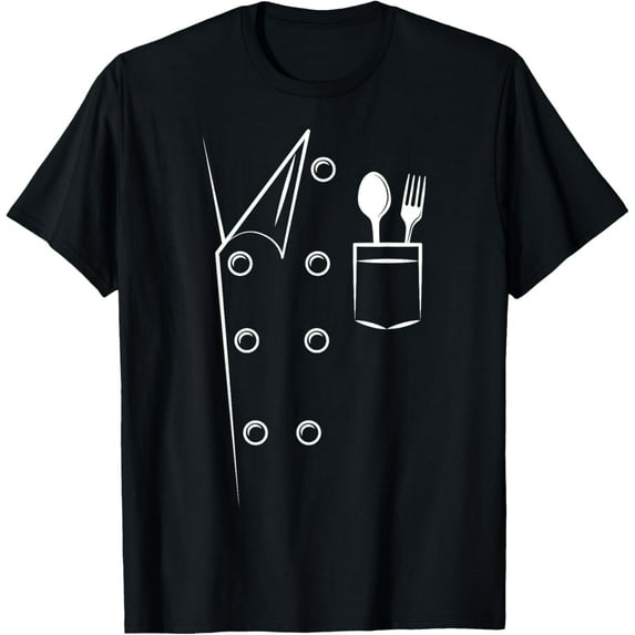 Chef Costume Spoon Fork Culinary Kitchen Chief Cook Cuisine T-Shirt