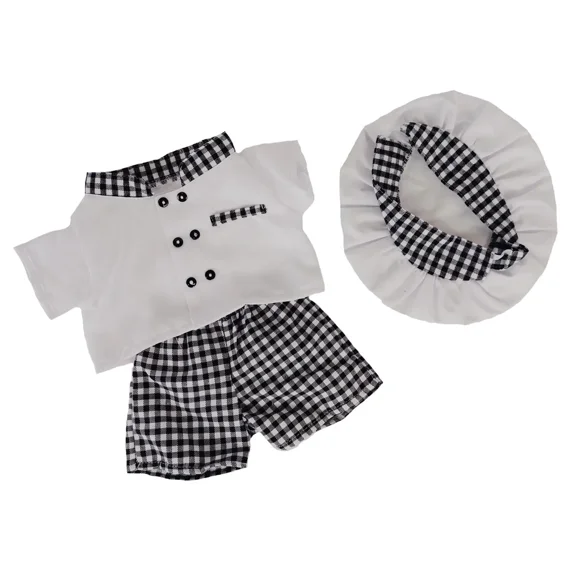 Chef Costume for 14"-18" Plush Dolls, Cooking Dress Up Outfit, Doll Clothes