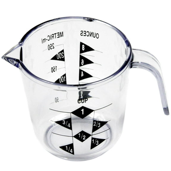 Chef Craft 1 Cup Capacity Clear Plastic Measuring Cup with Pour Spout & Handle