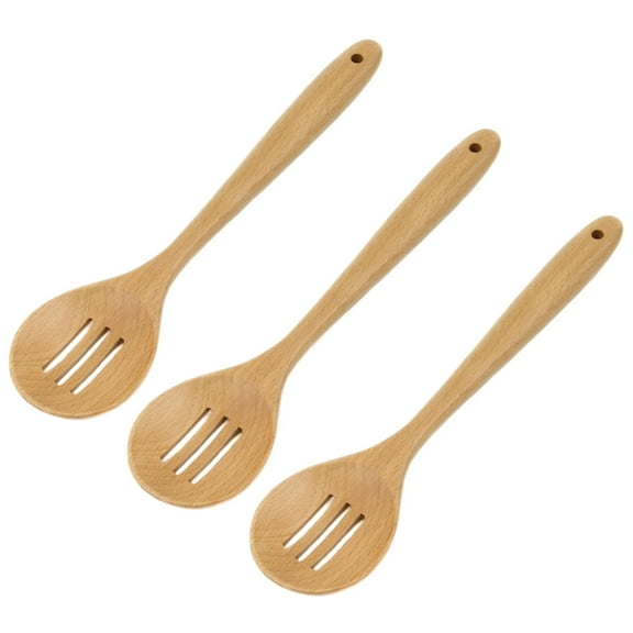 Chef Craft 11.75" Slotted Beechwood Cooking / Mixing Spoon 3 Pack