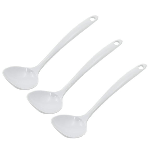 Chef Craft 11" Long Melamine Basting Spoon Kitchen Utensil - White 3 Pack