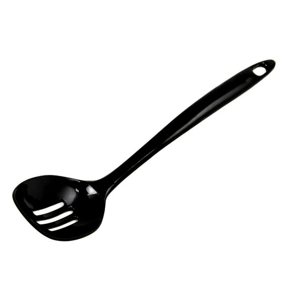 Chef Craft 11" Long Melamine Slotted Serving Spoon - Black 3 Pack