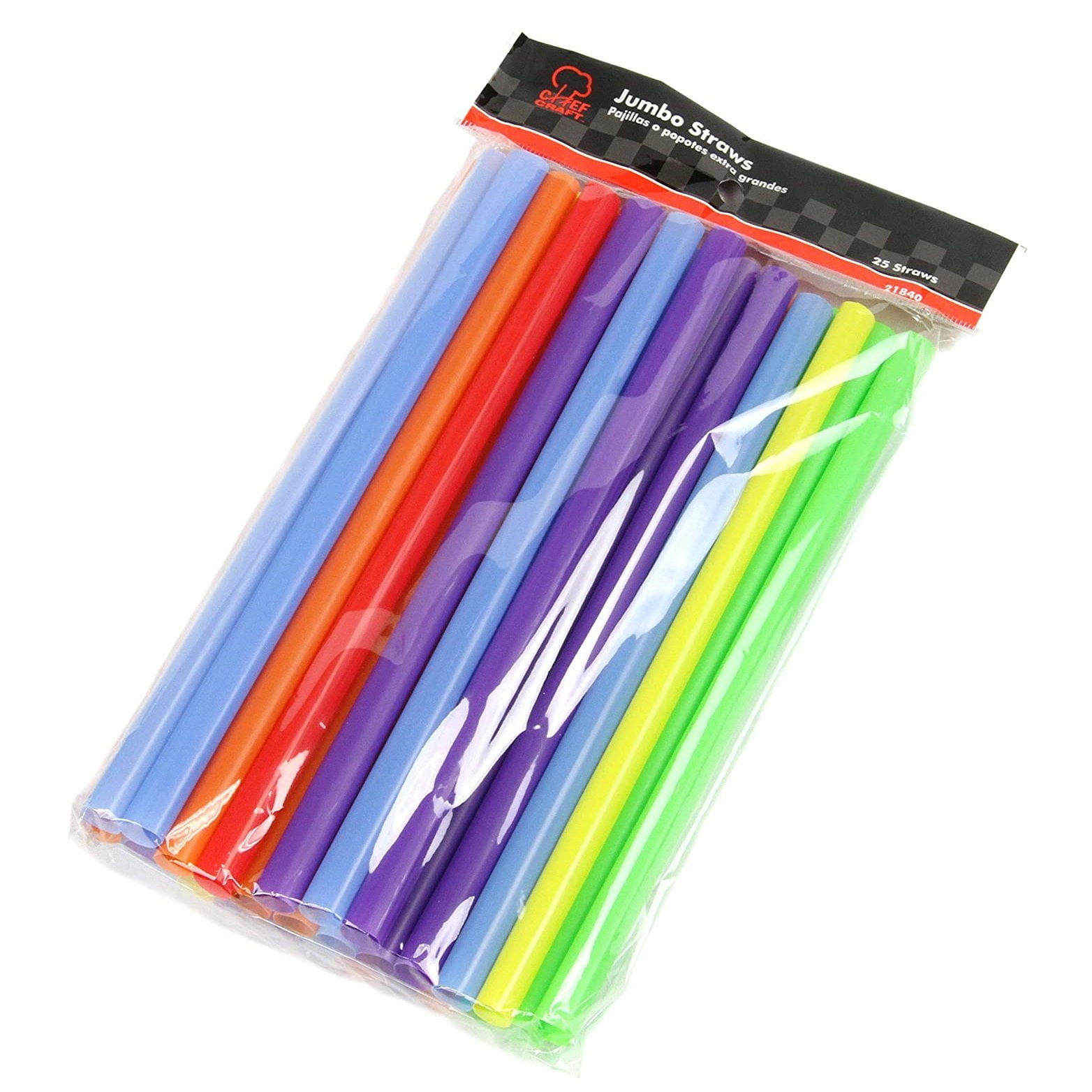 Assorted Multicolor BPA-Free Jumbo Plastic Smoothie Straws, 9 Inch, 25 Count