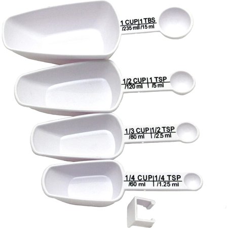 Chef Craft 4pc Nesting Measuring Scoop & Spoon Combo Set - Measure 1/4 tsp to 1 Cup