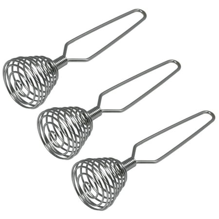 Chef Craft 7" Steel Spring Coil Whisk, French Whisk - Great For Hand Mixing Eggs, Cream, Gravy 3 Pack