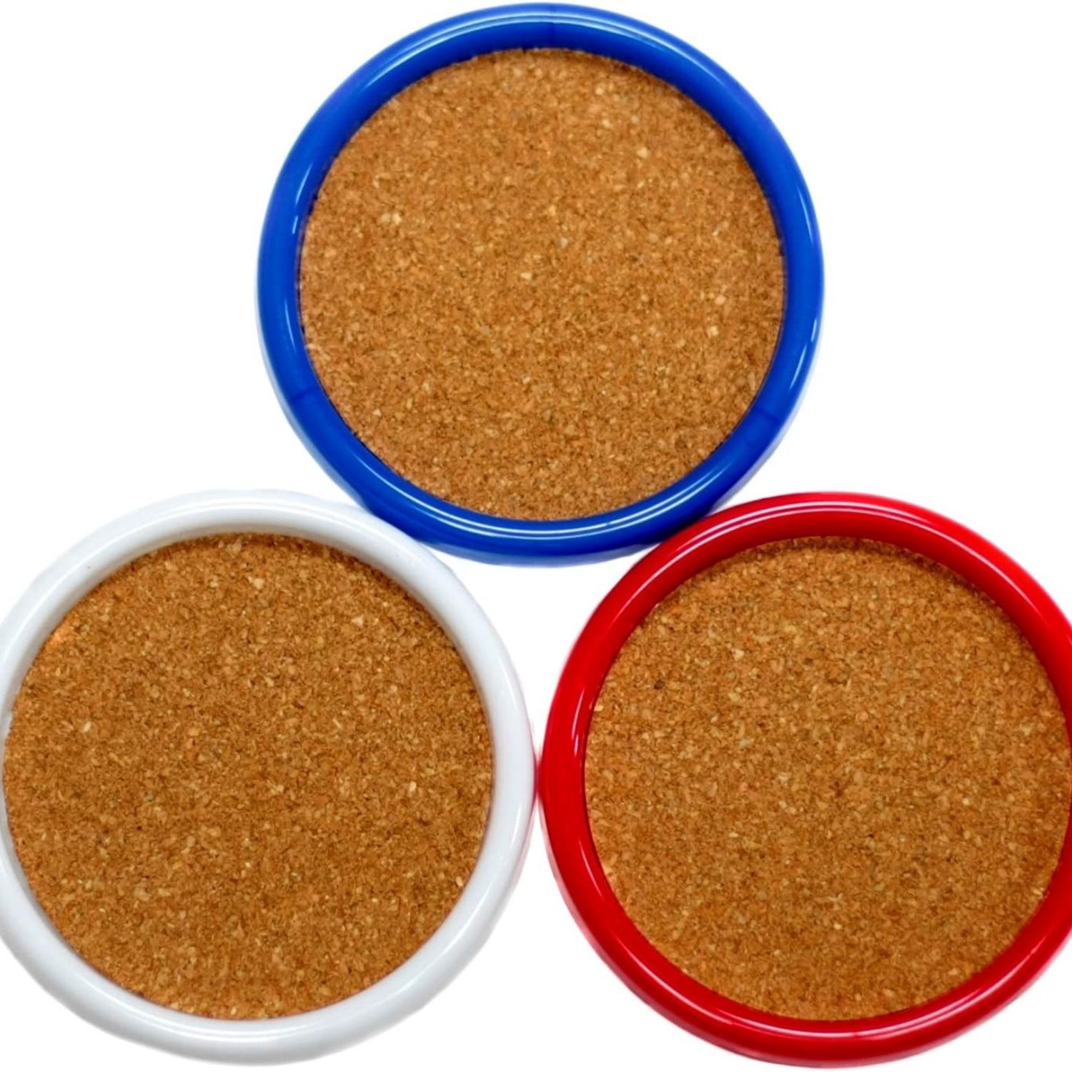 Frame Coasters Chef Craft Basic Cork Coasters with Plastic Frame, 4 inches in diameter ...