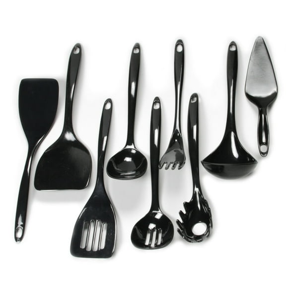 Chef Craft Basic Melamine Kitchen Tool and Utensil Set, 9 Piece Set, Black