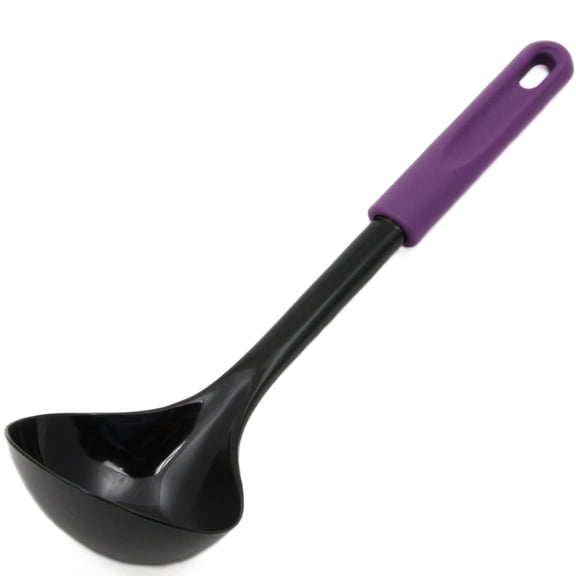 Chef Craft Basic Nylon Cooking/Serving Ladle, 12 inch, Purple/Black