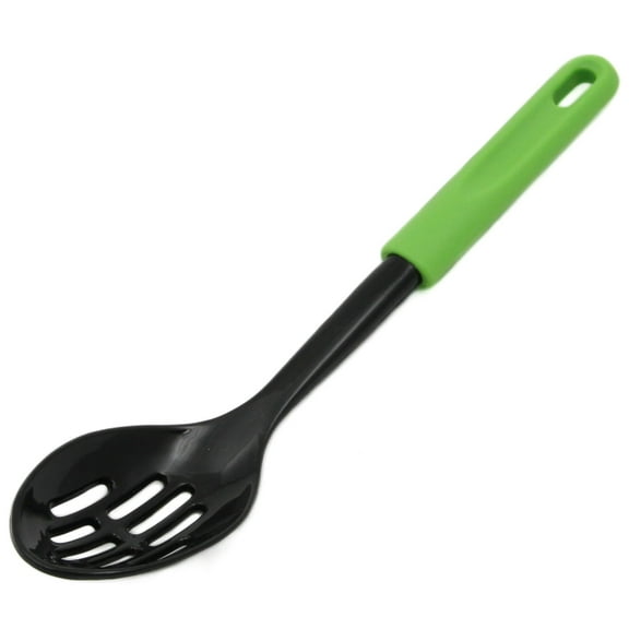 Chef Craft Basic Nylon Slotted Spoon, 11.5 inch, Green/Black