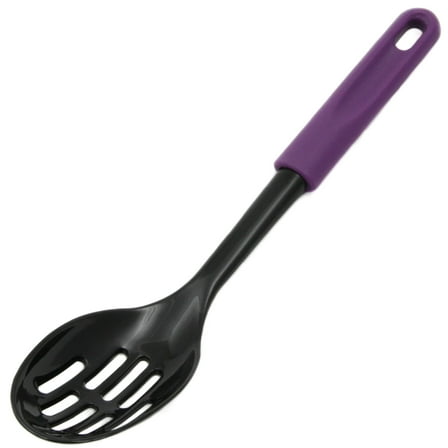Chef Craft Basic Nylon Slotted Spoon, 11.5 inch, Purple/Black