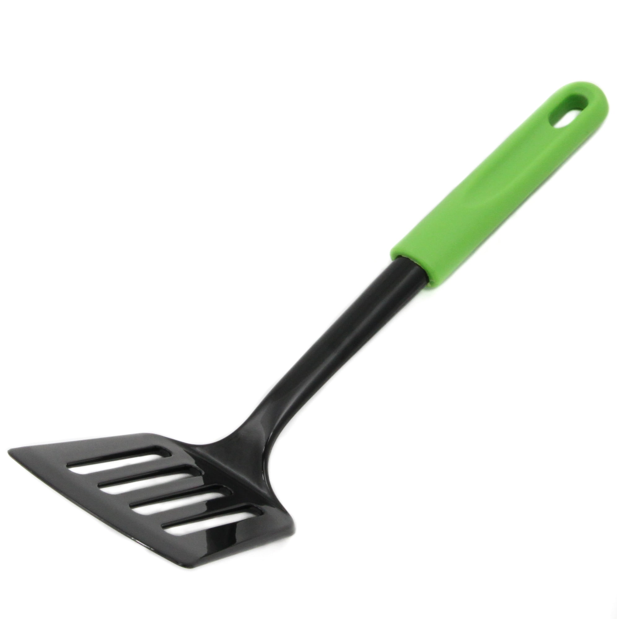 Green and Black Heat-Resistant Nylon Turner with Plastic Handle