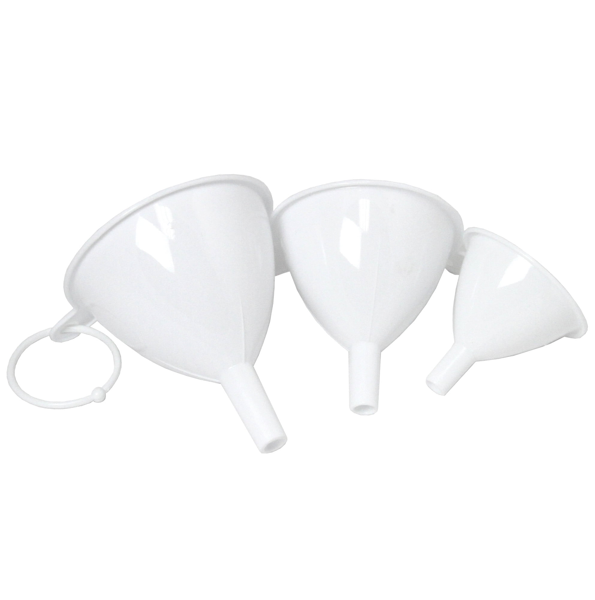 Chef Craft Classic Plastic Funnel Set, 2.5 to 3.75 inch 3 Piece Set ...