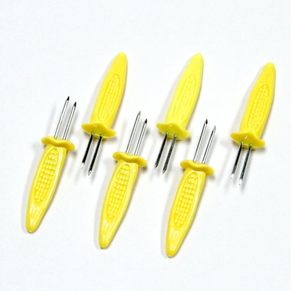 Chef Craft Plastic Jumbo Corn Holders, 6 Piece Set, Yellow
