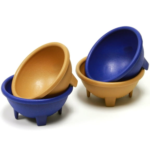 Chef Craft Classic Salsa Bowl Set, 12 Ounce 4 Piece Set, Blue/Tan