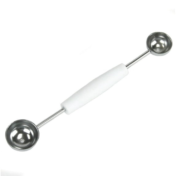 Chef Craft Double Sided Stainless Steel Melon Baller, 7.5 inches in Length, White