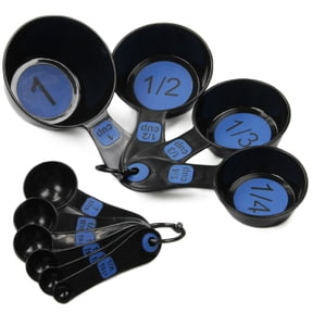 Chef Craft Easy to Read Plastic Measuring Cup, 10 Piece Set, Blue