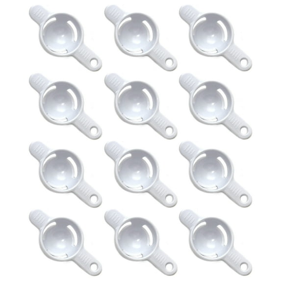 Chef Craft Egg Separator Plastic, White, 12 Pack
