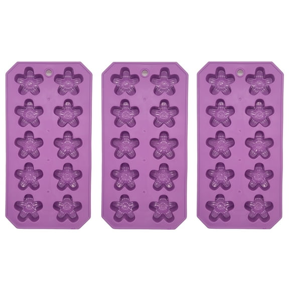 Chef Craft Flexible Thermoplastic 10-Cube Ice Cube Tray - Fun Flower Shapes 3 Pack