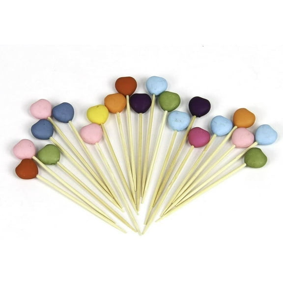 Chef Craft Heart Party Picks, 2.5 inch 20 piece set, Assorted