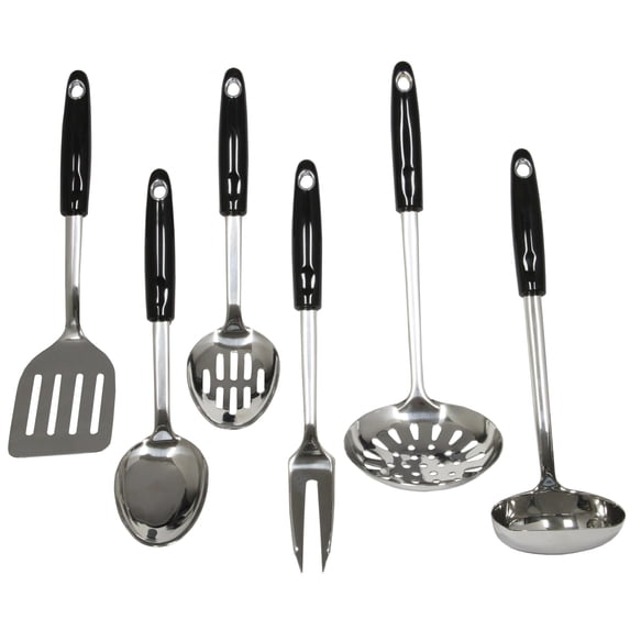 Chef Craft Heavy Duty Kitchen Tool and Utensil Set, 6 Piece Set, Stainless Steel