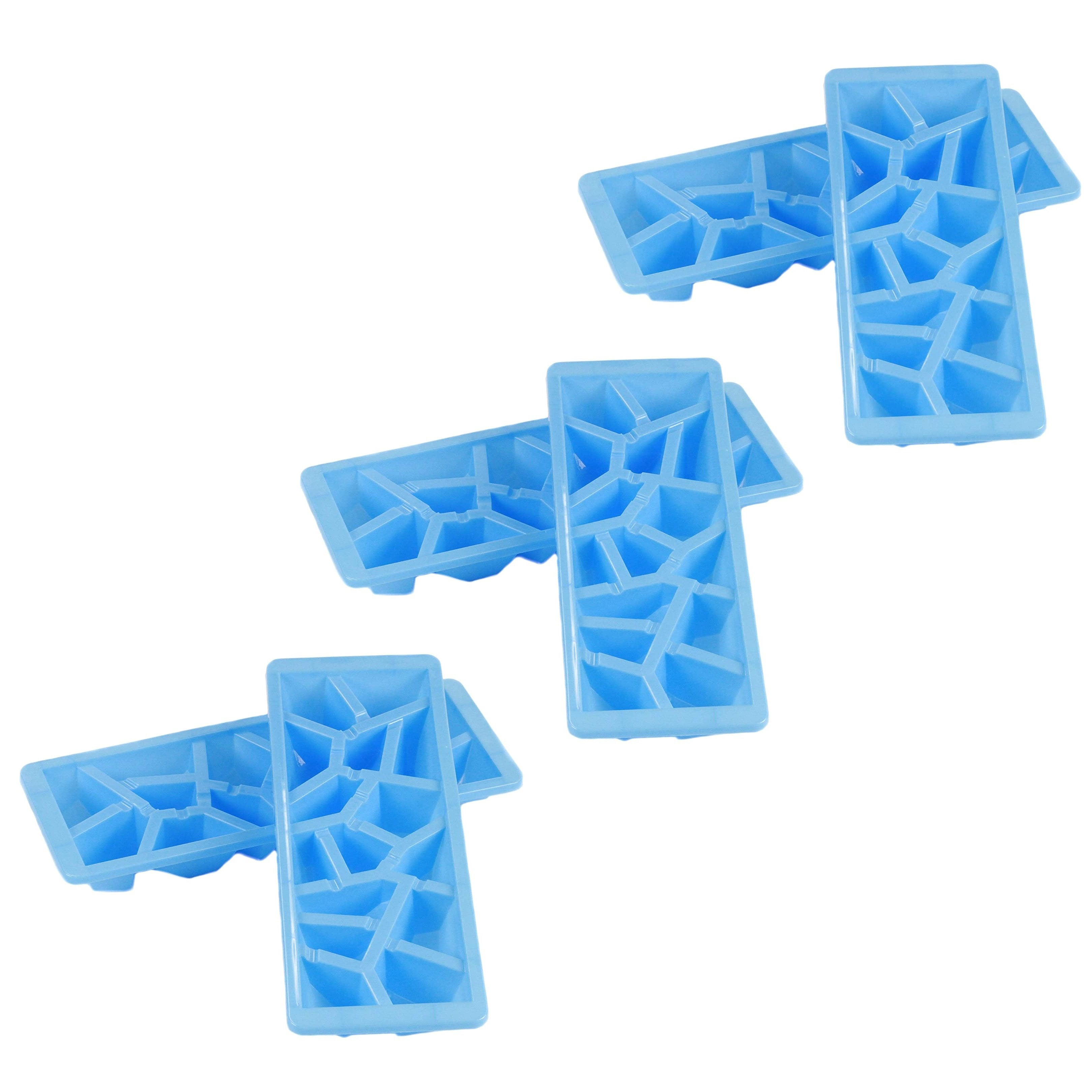 Chef Craft Set of 3 Flexible Shaped Ice Cube Trays. Sun, Star, Flower, Tree  and Sealife. Fun Party Combo, Silver