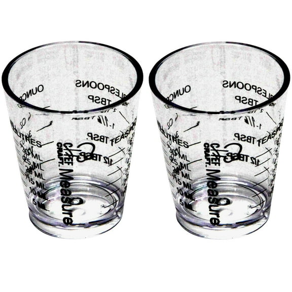 Chef Craft 1-ounce Plastic Shot Glass / Measurer - 2 Pack