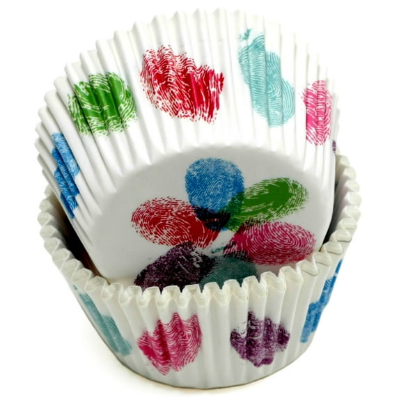 Chef Craft Paper Patterned Cupcake Liners, 50 Count, Red/Pink/Blue/Green/Purple