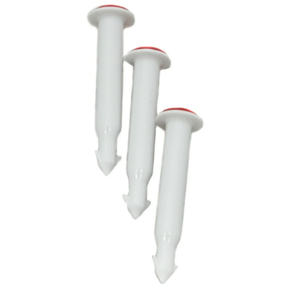 Chef Craft Basic Plastic Poultry Thermometer, 2 inches in Length 3 Piece Set, White/Red