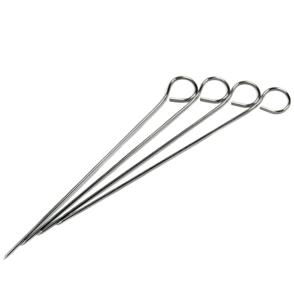 Chef Craft Premium BBQ Skewers, 9 inch 4 Piece Set, Stainless Steel