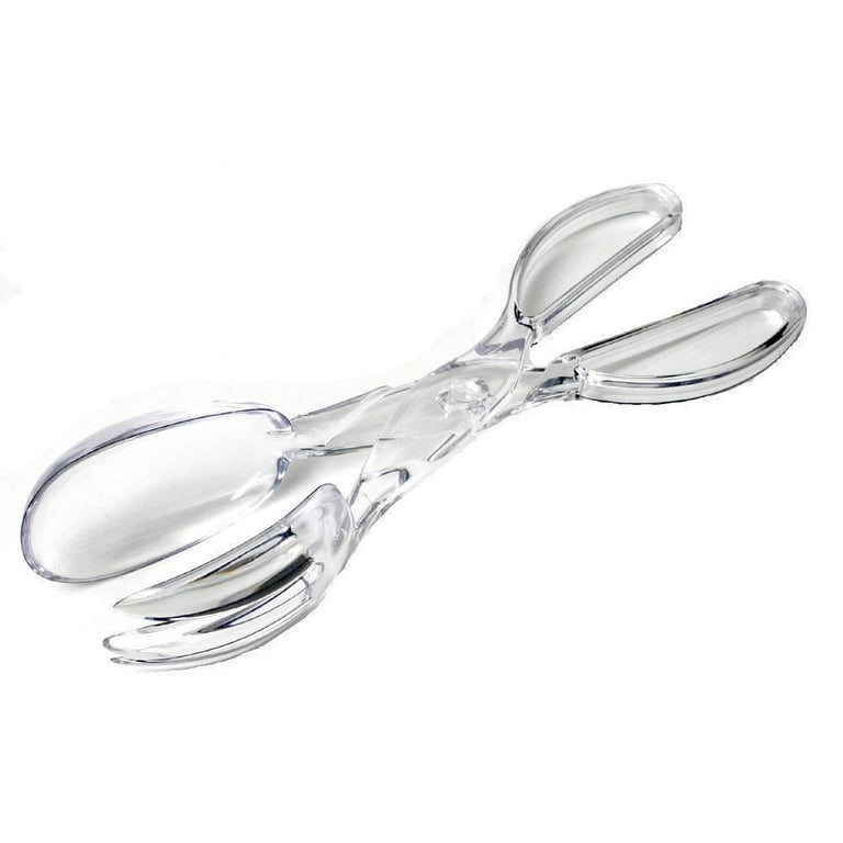 Chef Craft Premium Clear Salad Tongs Heavy Duty Design 11.25 Inches Long 3 Pack