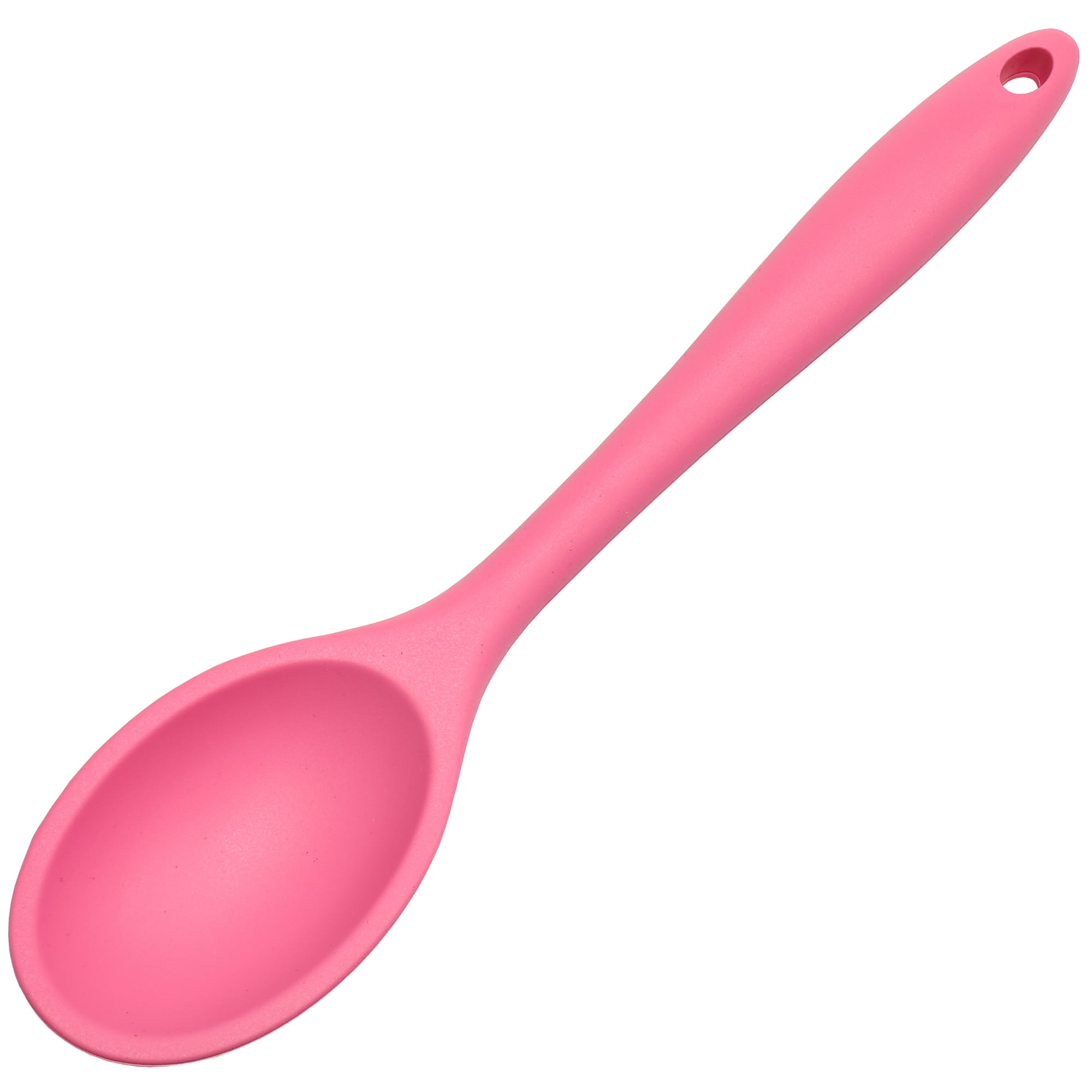 Pink 11-inch Silicone Basting Spoon with Steel Core