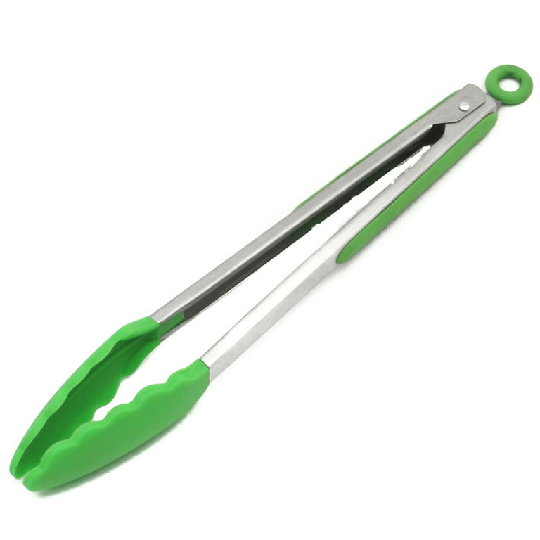 Chef Craft 12 in. Silicone Tongs, Green