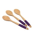 thumbnail image 1 of Chef Craft Premium Silicone Handle Wooden Spoon Set, 14 inch 3 Piece Set, Purple, 1 of 4