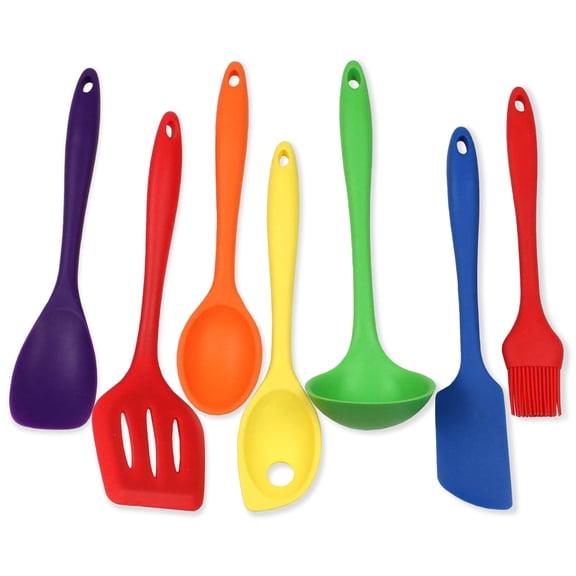 Chef Craft Premium Silicone Kitchen Tool and Utensil Set, 7 Piece, Assorted