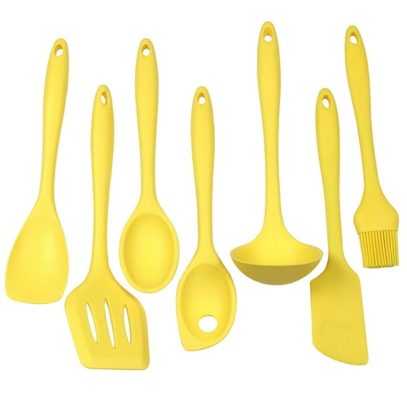 Chef Craft Premium Silicone Kitchen Tool and Utensil Set, 7 Piece Set, Yellow