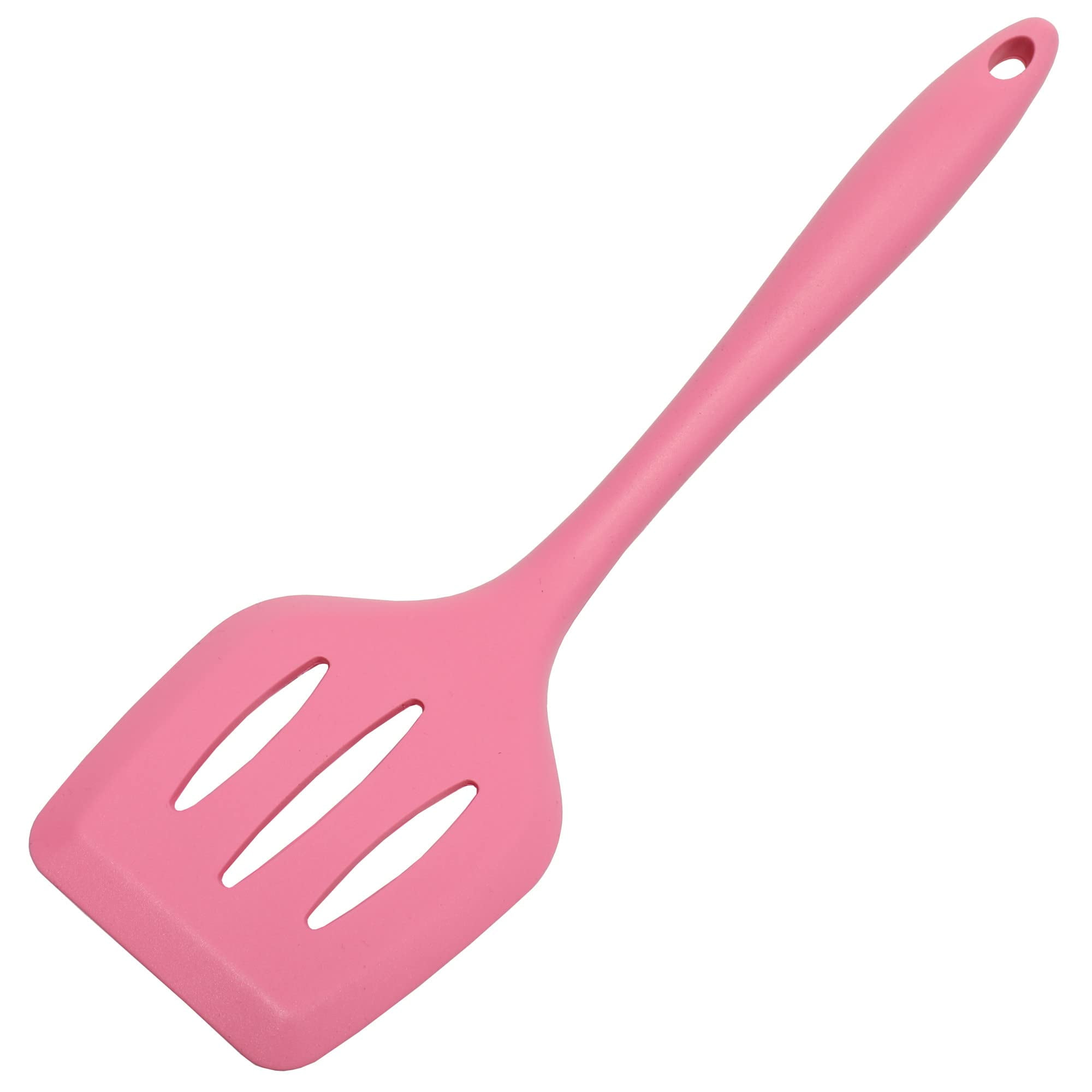 Pink Silicone Slotted Turner Spatula for Cooking