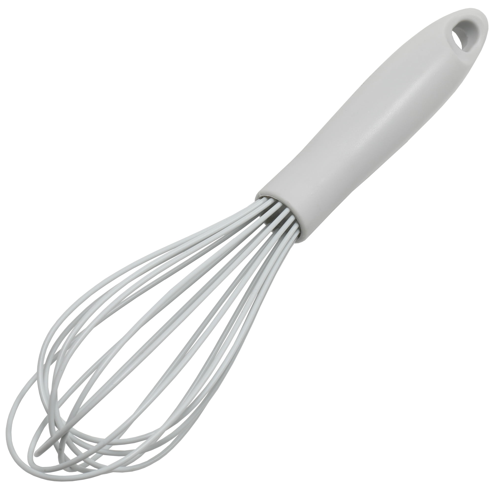 KitchenCraft KCSHWHISK Rotary Hand Whisk, Stainless Steel/Plastic,  Silver/White 6.5 x 13 x 27.5 centimetres